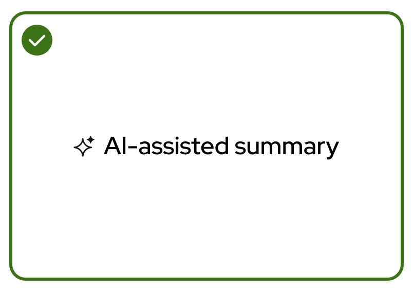 AI-assisted summary with sparkle icon